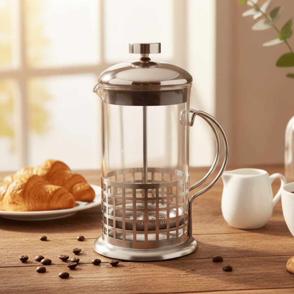  Cafeteira French Press 350/600/800ml Inox Vidro - CLINK / Prensa Francesa / Chá Café Moka Expresso