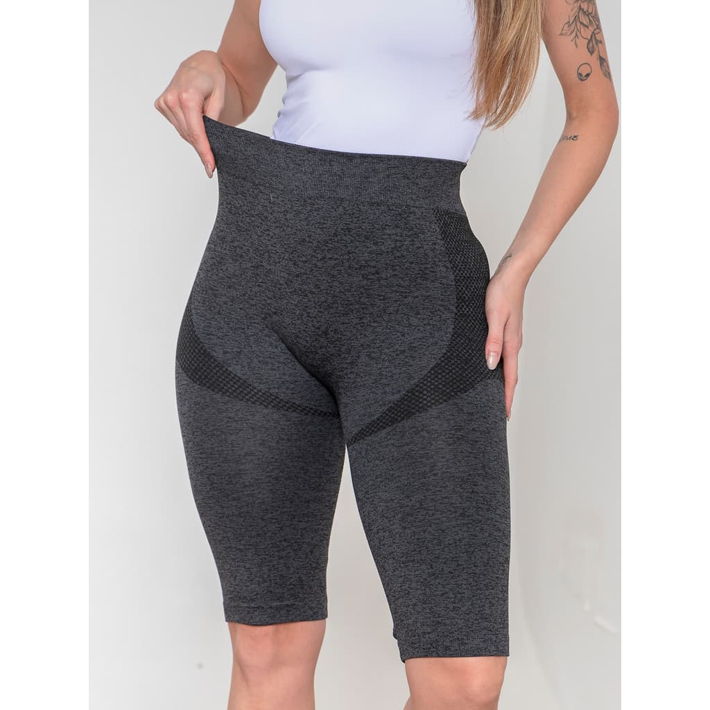 Bermuda Legging Feminina Fitness Sem Costura Cintura Alta Academia  Levanta Bumbum