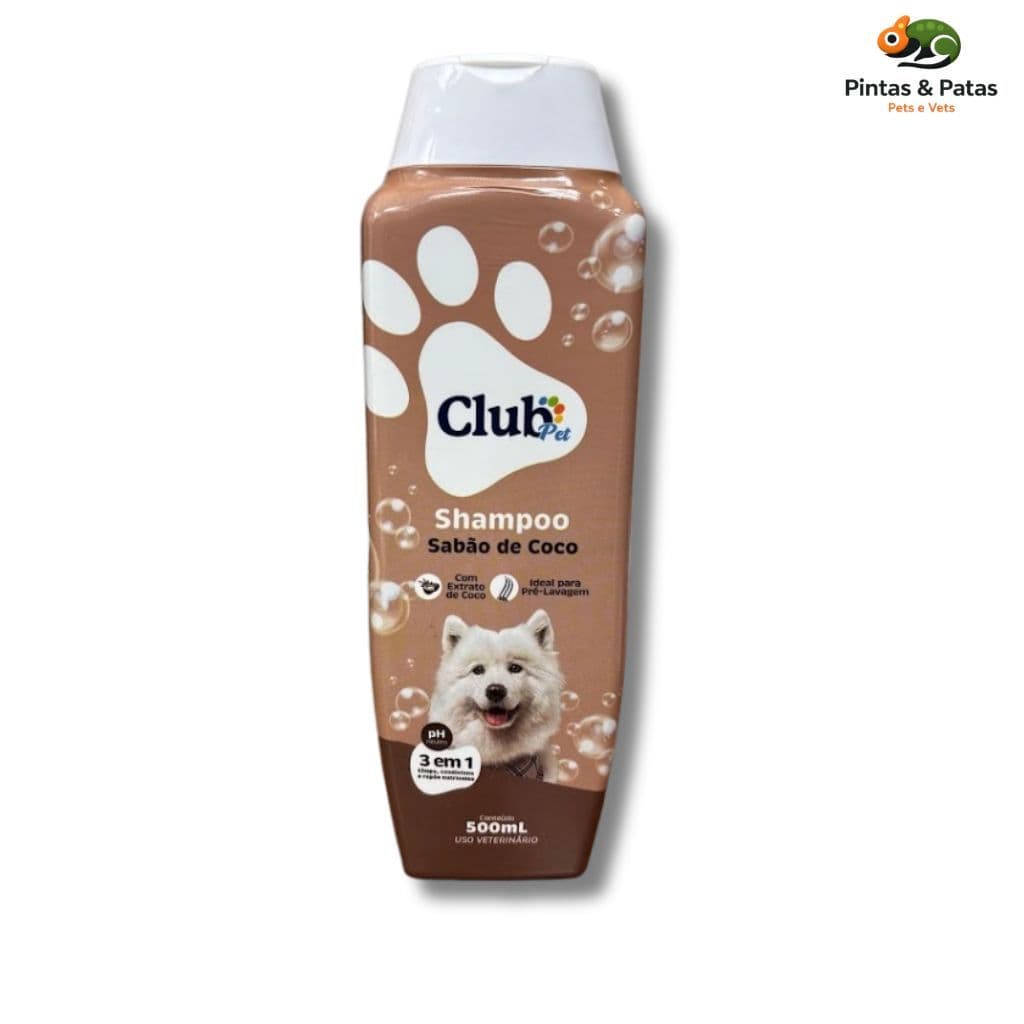 Shampoo Sabão de Coco  para cães e gatos Club Pet 500 ml