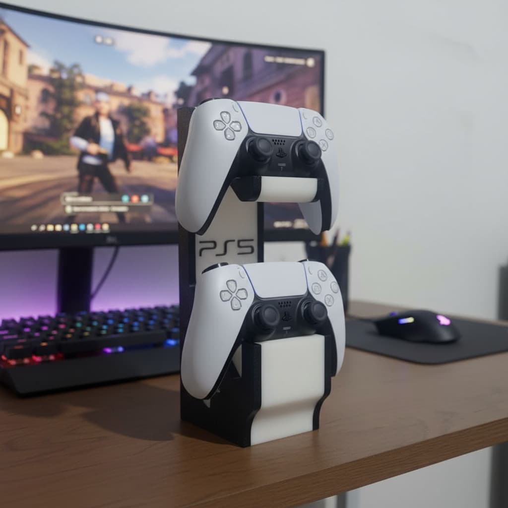 Suporte para 2 Controle PS5 Base Estável Moderna organizador Setup Gamer Vídeo game Console