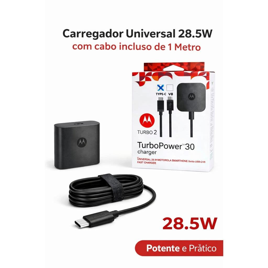 Carregador para celular Completo Turbo Ultra Rápido Quick Charge 3.0 com cabo 1 Metro incluso