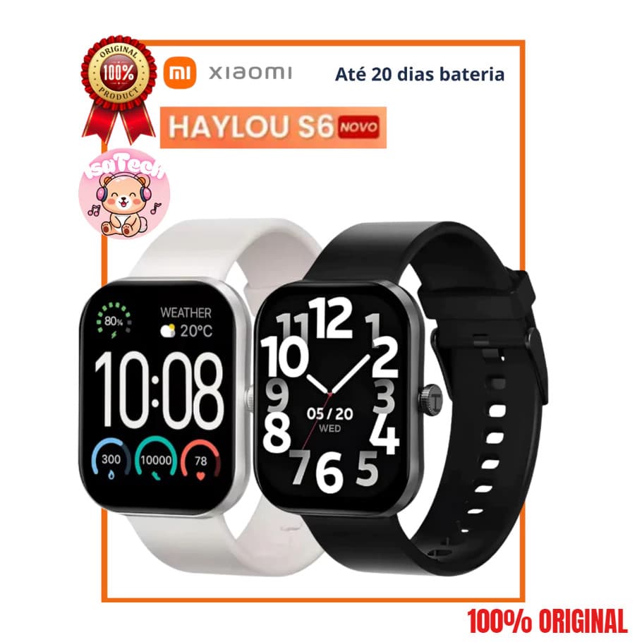 Relógio Smartwatch Haylou S6 2.01"HD Display 5.3Bluetooth Chamando(ORIGINAL)Promoção