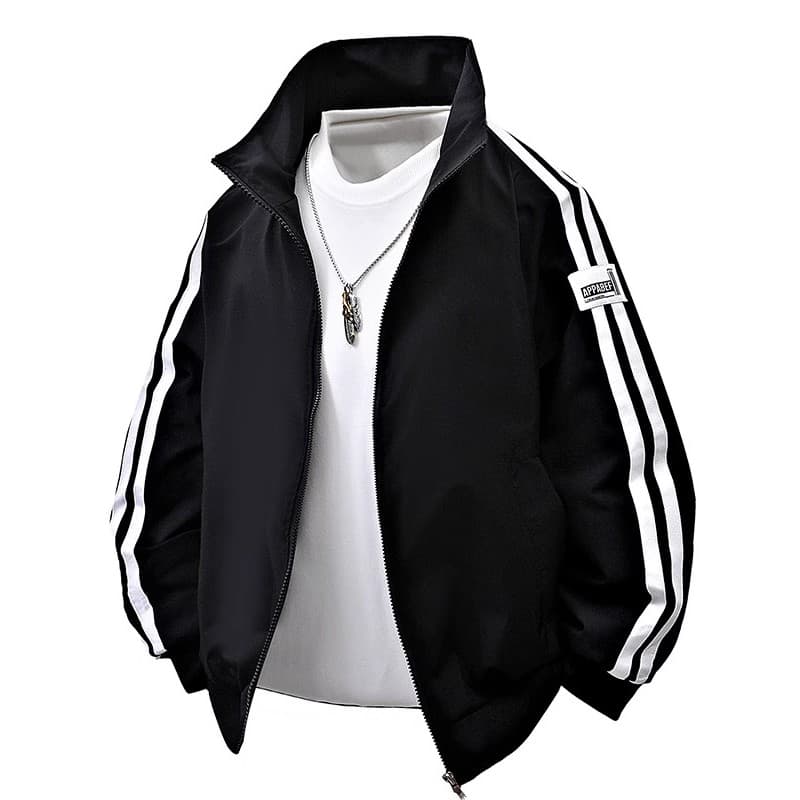 Primavera outono masculino gola alta jaqueta Casual esportes à prova de vento jaqueta impermeável masculina na moda All-