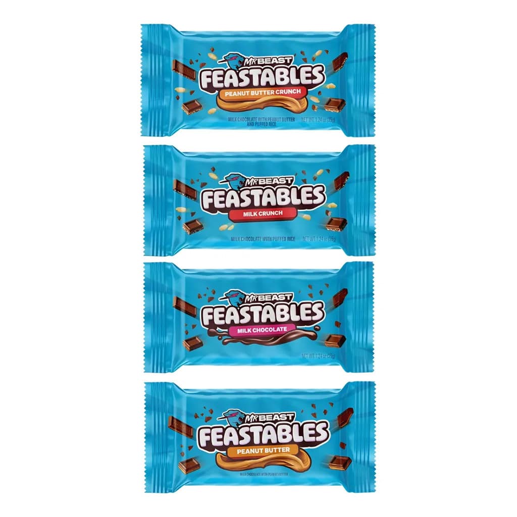 Kit 4x Feastables Chocolate Mrbeast 35g Sabores Importado