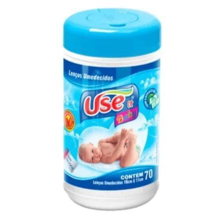 Pote de Lenço Umedecido Tolha Umedecida Para Bebe 70 unidades Use it. GNT Prime