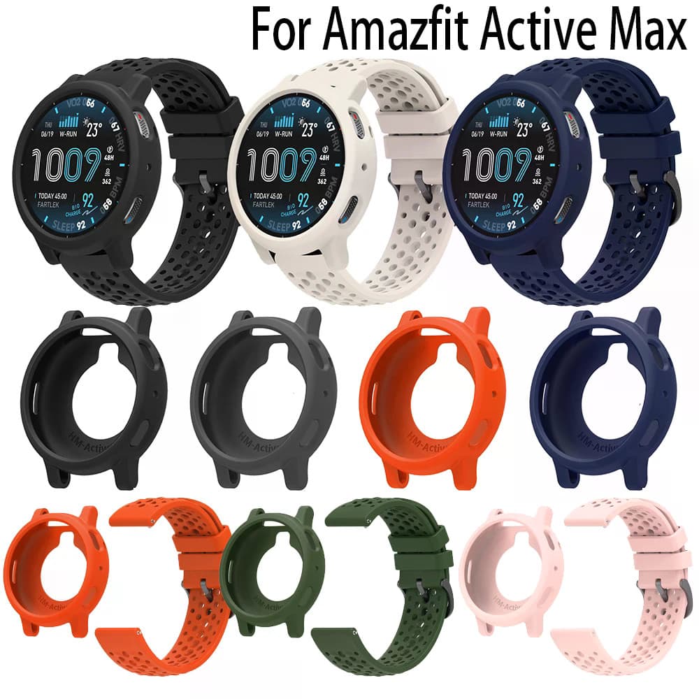 Pulseira De Relógio De Silicone Para Amazfit Active Max Inteligente SmartWatch Capa Protetora Escudo