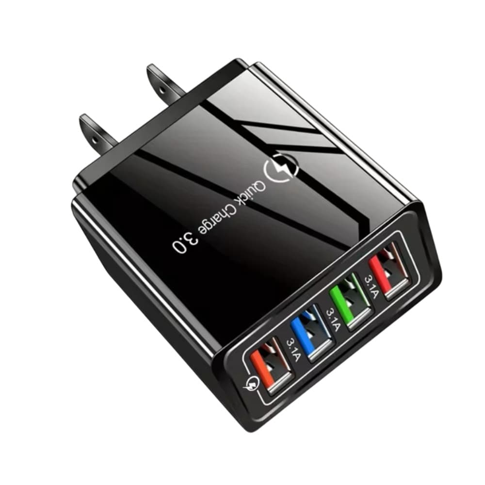 Carregador De Parede Turbo Quick Charge 3.0 Com 4 Portas USB 3.1A Adaptador de Tomada Rápido Celular iPhone Android