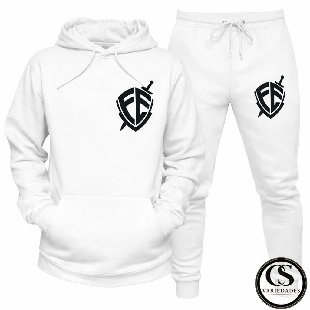 Conjunto Moletom Flanelado Fé Escudo Kit Blusa e Calça Moletom Flanelado Conjunto de Abrigo
