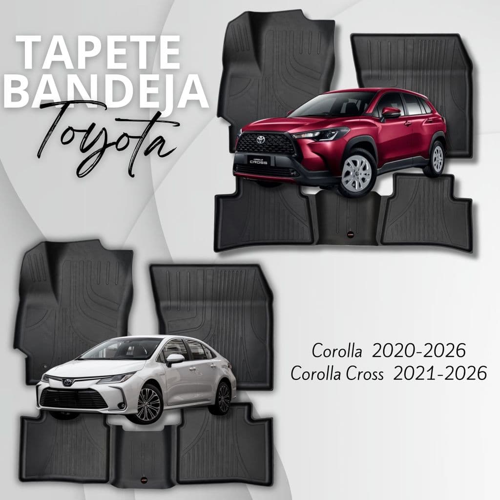 GRID - Tapete De Carro Tapete Automotivo Tipo Bandeja Rígido Impermeável Linha TOYOTA COROLLA