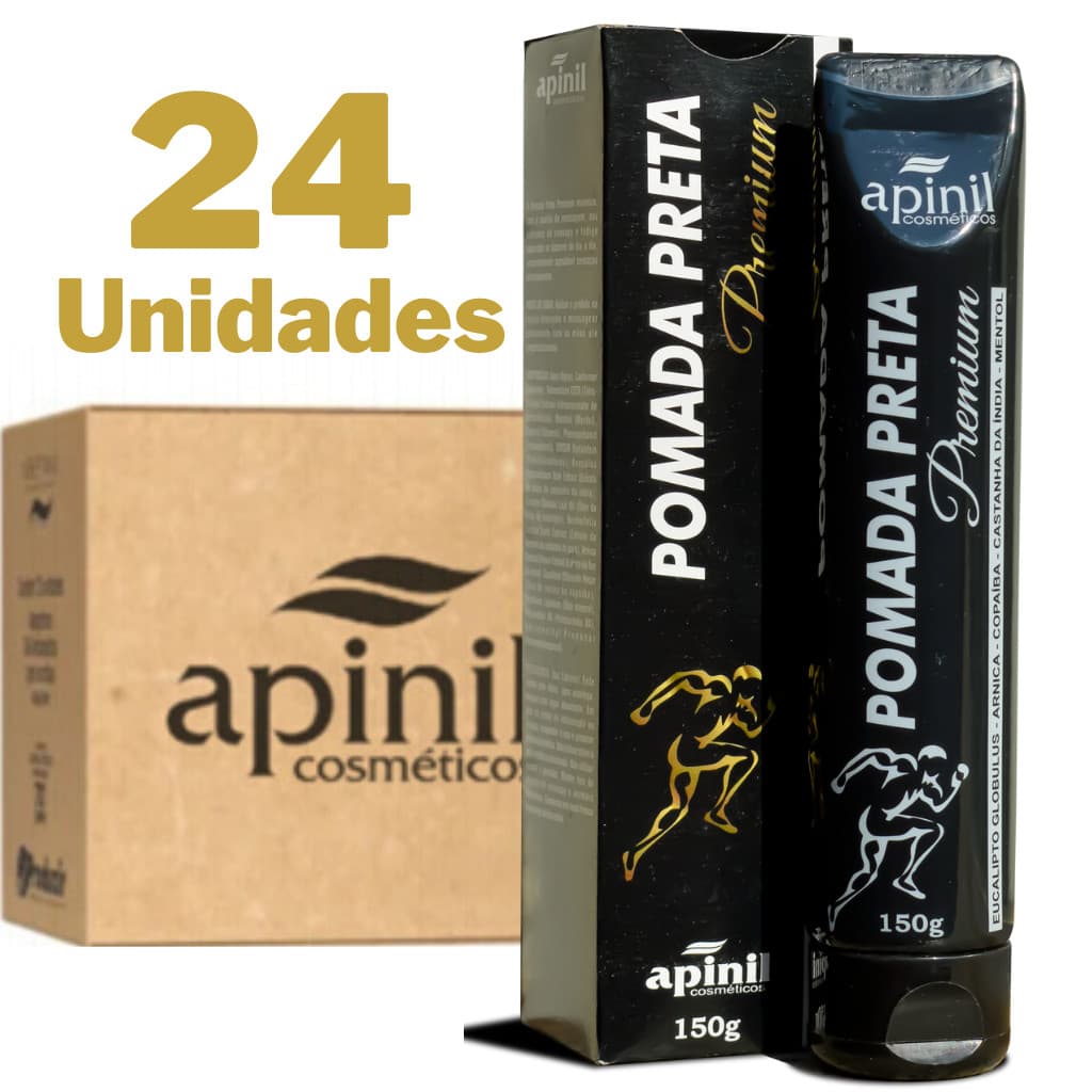 Pomada Preta Extra Forte para Dor Premium 150g - Kit 24 Unidades Alivio Imediato