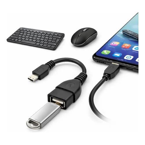 Cabo OTG Micro USB V8 Adaptador OTG Android para Pendrive Mouse Teclado Celular Tablet