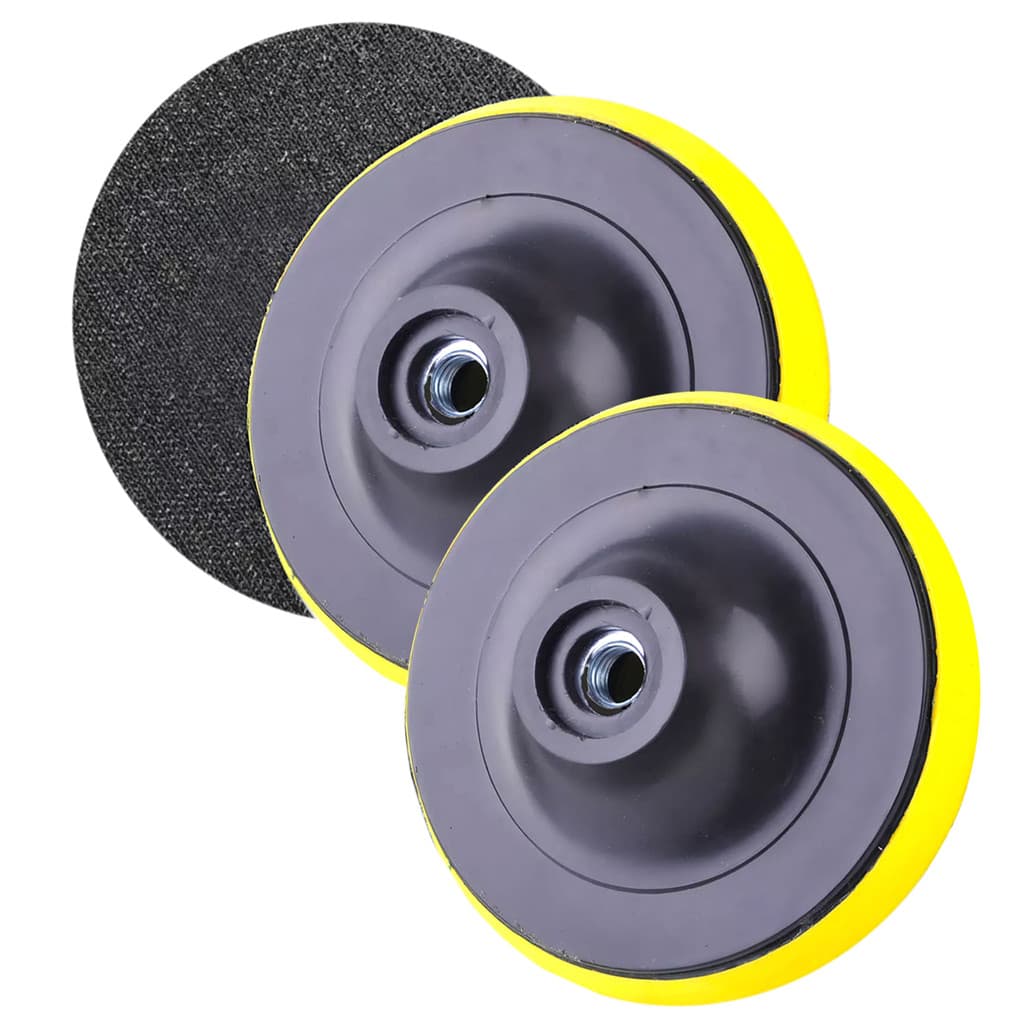 Kit 2 Suportes Disco 150mm 6 Pol Politriz Esmerilhadeira Lixa Rosca M14 Boina Com Velcro