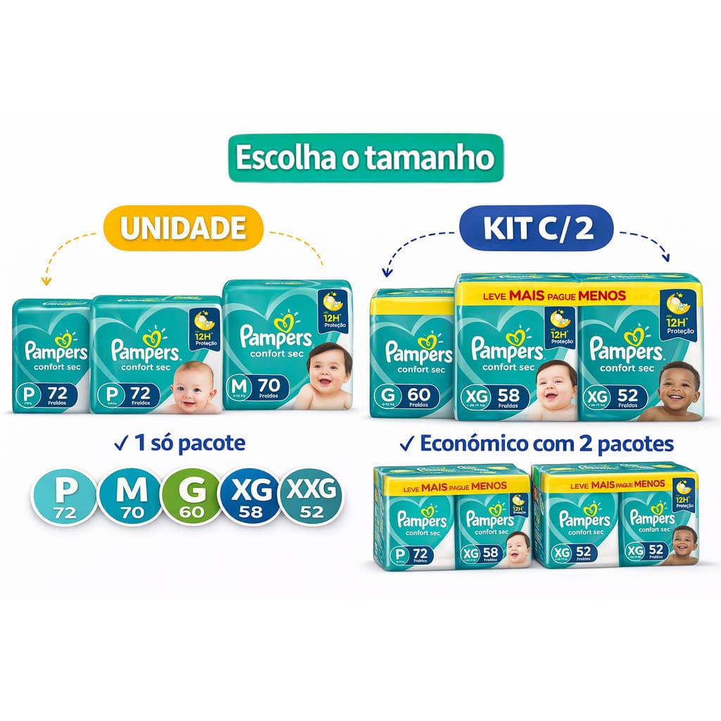 Fralda Pampers Confort Sec Super