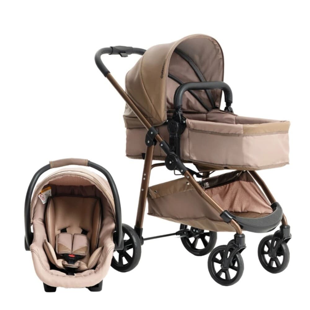 Carrinho Bebê Travel System Galzerano Extreme Must Toffee + Bebê Conforto 22kg
