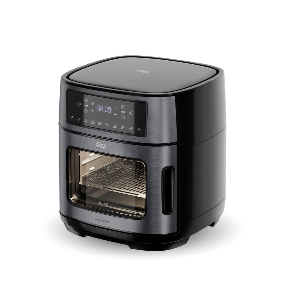 Fritadeira Elétrica Sem Óleo Air Fryer WAP Oven WAOD2 12l Antiaderente Led Interno 10 Funções Black Inox