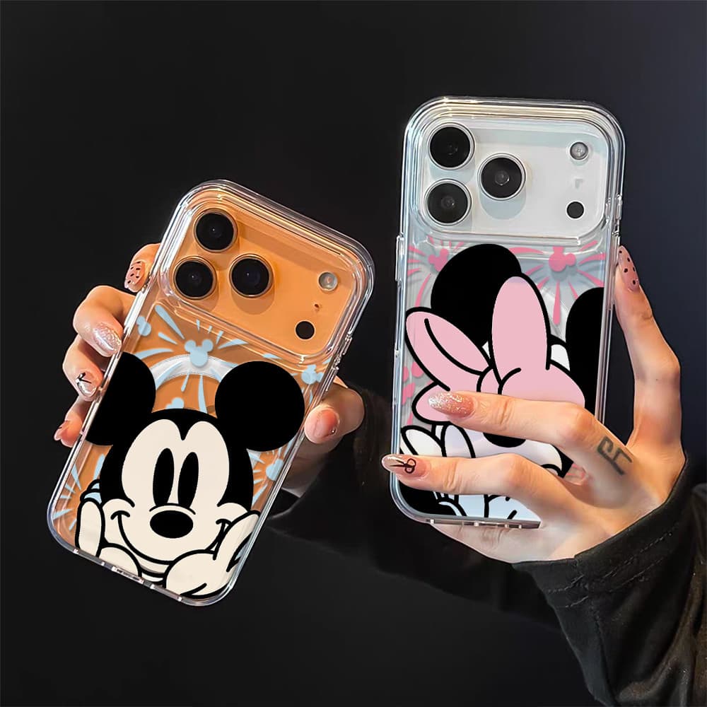 Capa Capinha Para iPhone 17PRO PROMAX 16 11 12 13 14 15 XS XR Capinhas de celular fofas do Mickey e da Minnie J00053