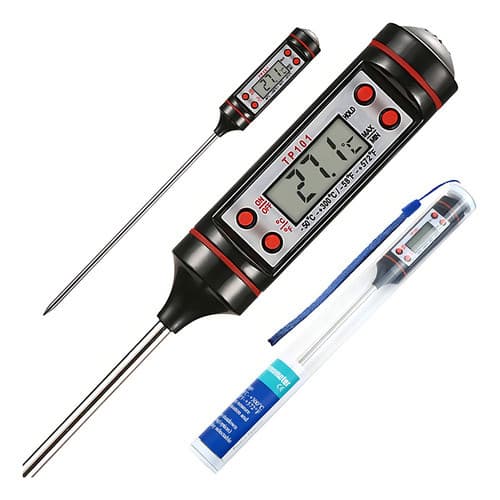 Termometro Digital Culinario Espeto Para Cozinha E Churrasco Prateado
