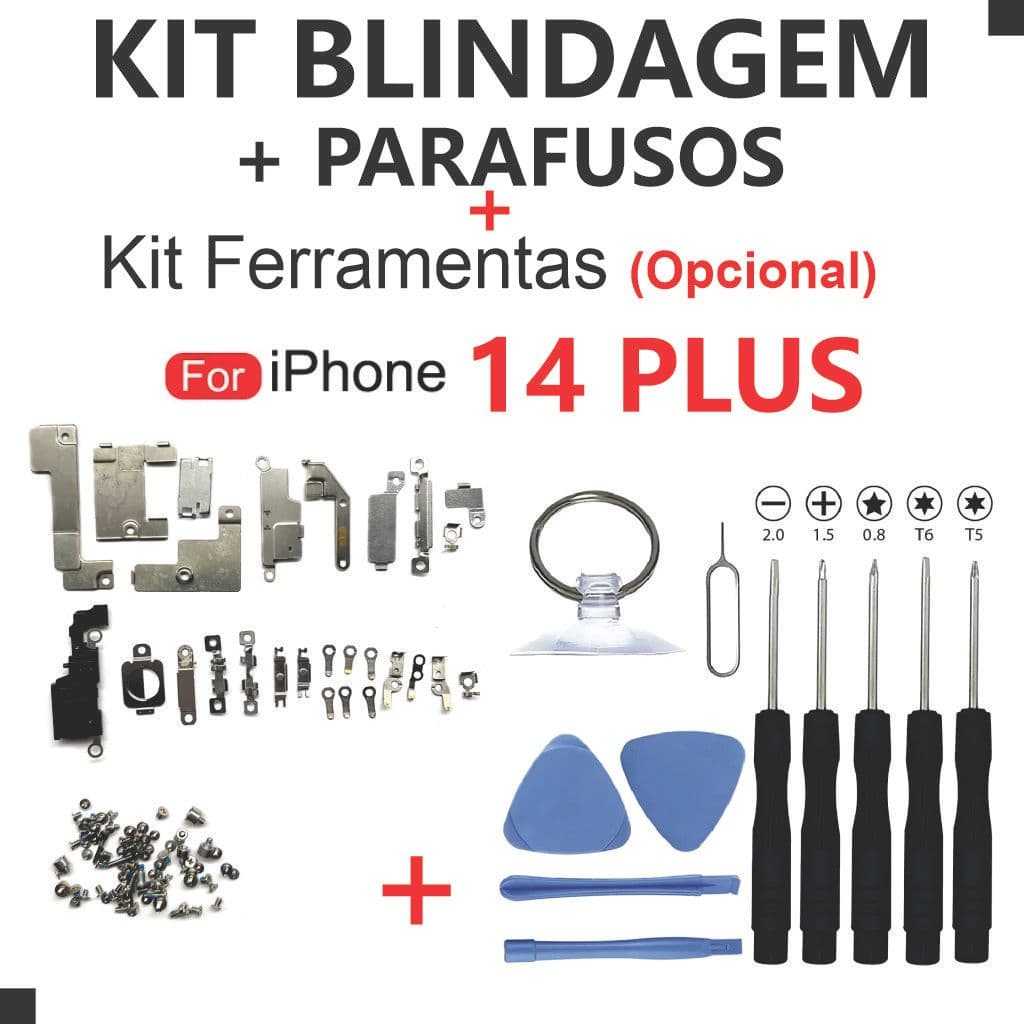 Kit Blindagem 14 PLUS + Parafusos Interno Completo + Kit Ferramentas