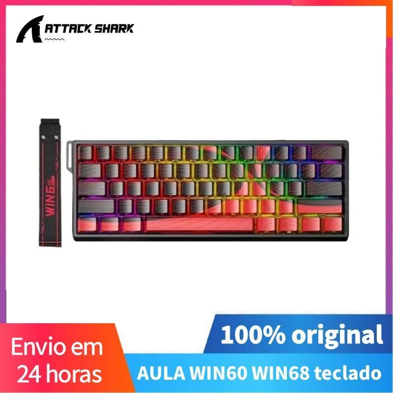 AULA WIN60 WIN68 HE Teclados Magnéticos Esports Gatilho Rápido 8K Retorno RGB Hotswap Teclado Mecânico Para Jogos Com Fi