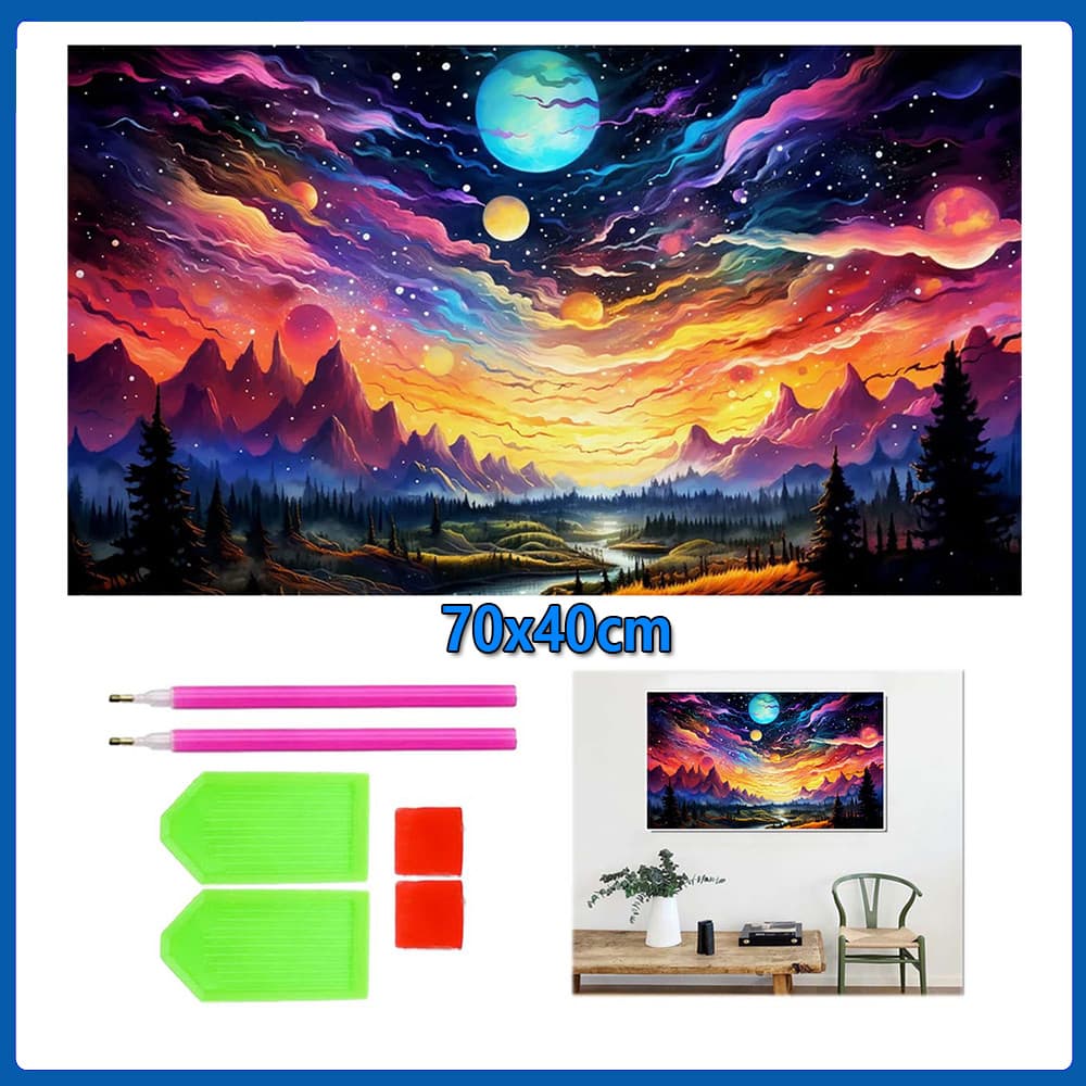 70x40cm Dossel estrelado Pintura Diamante 5D Pintura de Diamante Conjunto De Pintura Conto De Quadrado 5D Kits