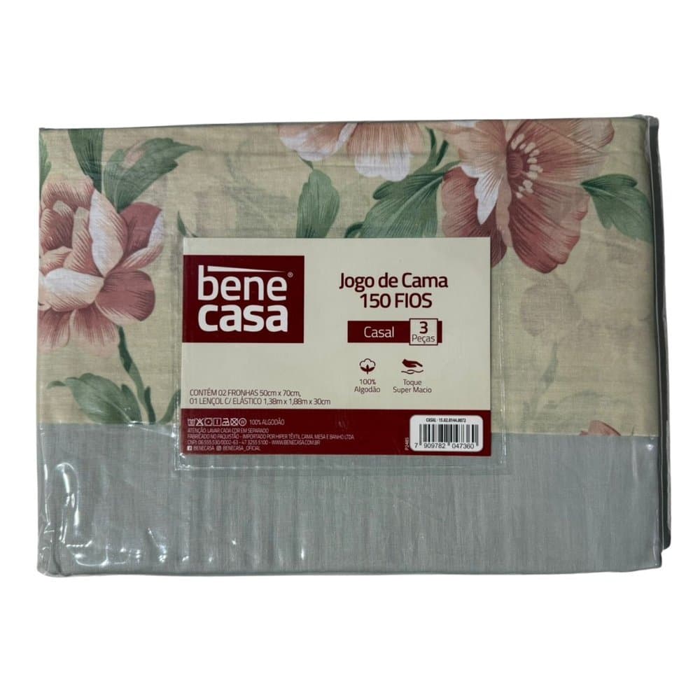 Jogo de Cama Lençol Casal 150 fios - Bene Casa  Casal - 03