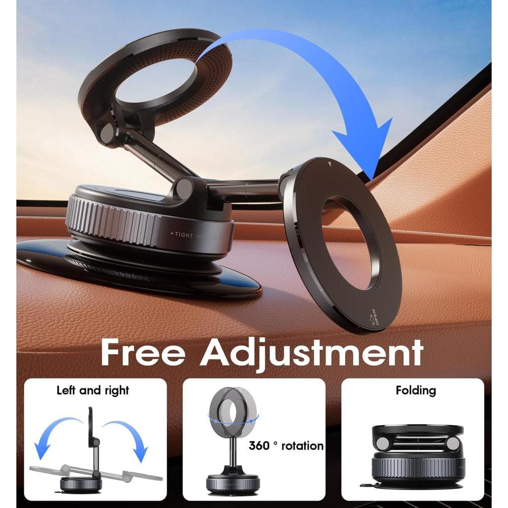 Suporte de telefone para carro rotativo 360° com sucção a vácuo forte, compatível com painel de carro, suporte