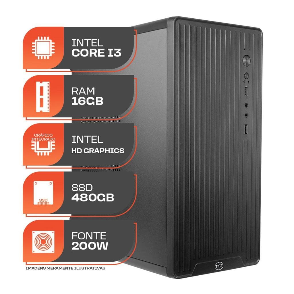Computador Home Essential S, Intel Core i3, 16GB DE RAM, SSD 480GB