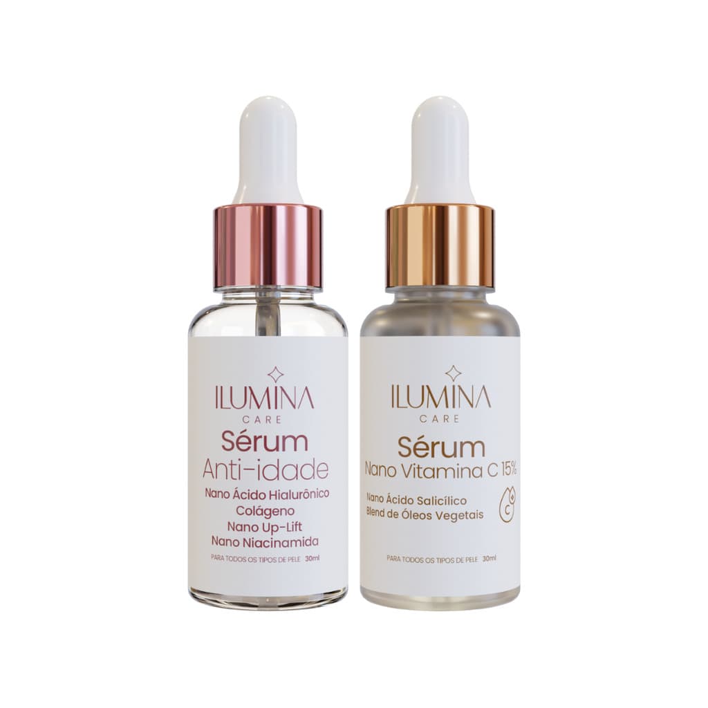 Kit Sérum Anti-Idade + Sérum Vitamina C 15% 30ml Ilumina Care