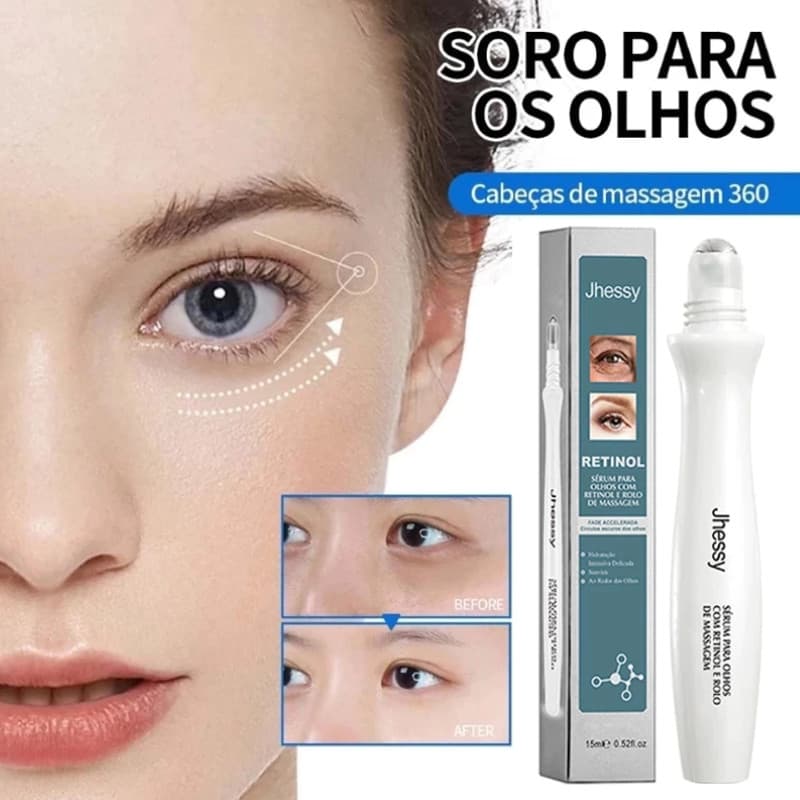 Retinol Anti-Rugas Selante Creme Para Os Olhos Desbota Linhas Finas Hidratante Cuidados Massagem Roll-on 15ml