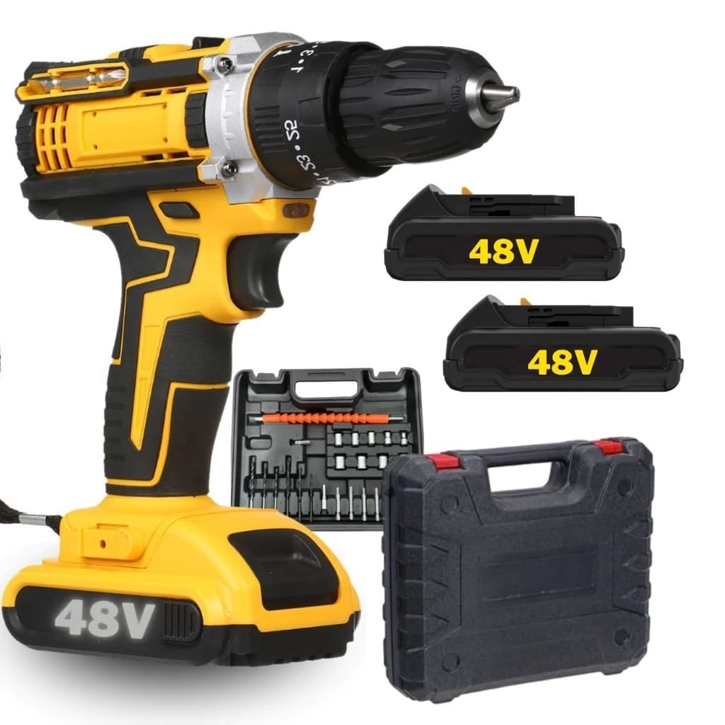 Parafusadeira Furadeira 12V/48V 2 Baterias Com Maleta e Acessorios Completo