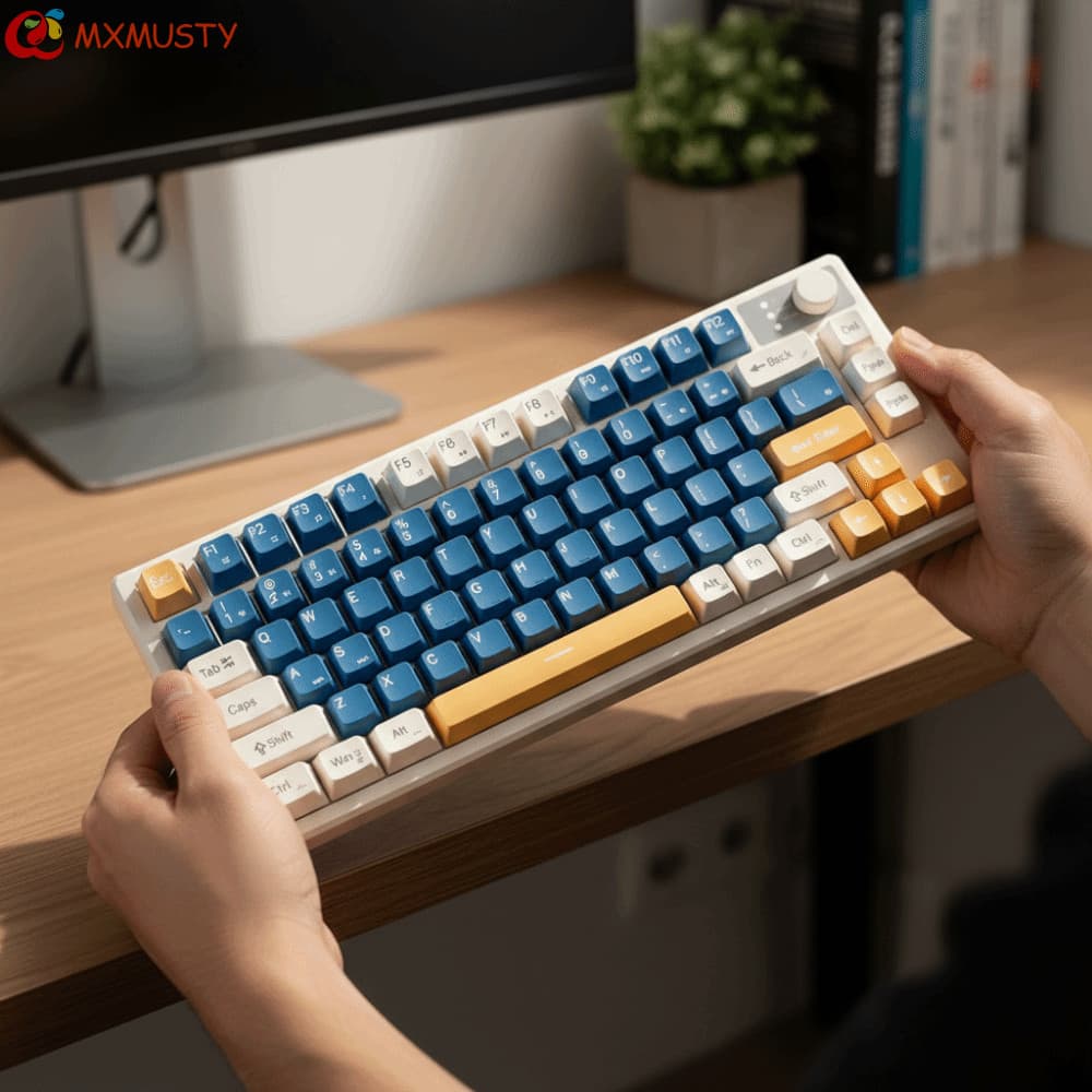 Teclado Mecânico Para Jogos MXMUSTYZA , Com Sensação Mecânica De Layout Compacto De 75 Layouts , Ultra Silencioso