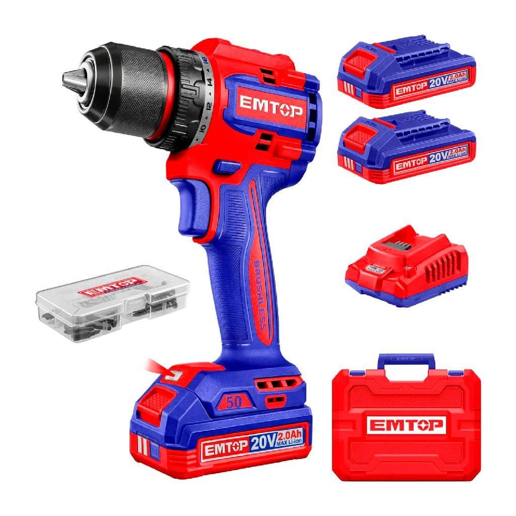 Parafusadeira e Furadeira Sem Fio Brushless 50nm 20v 2x 2ah