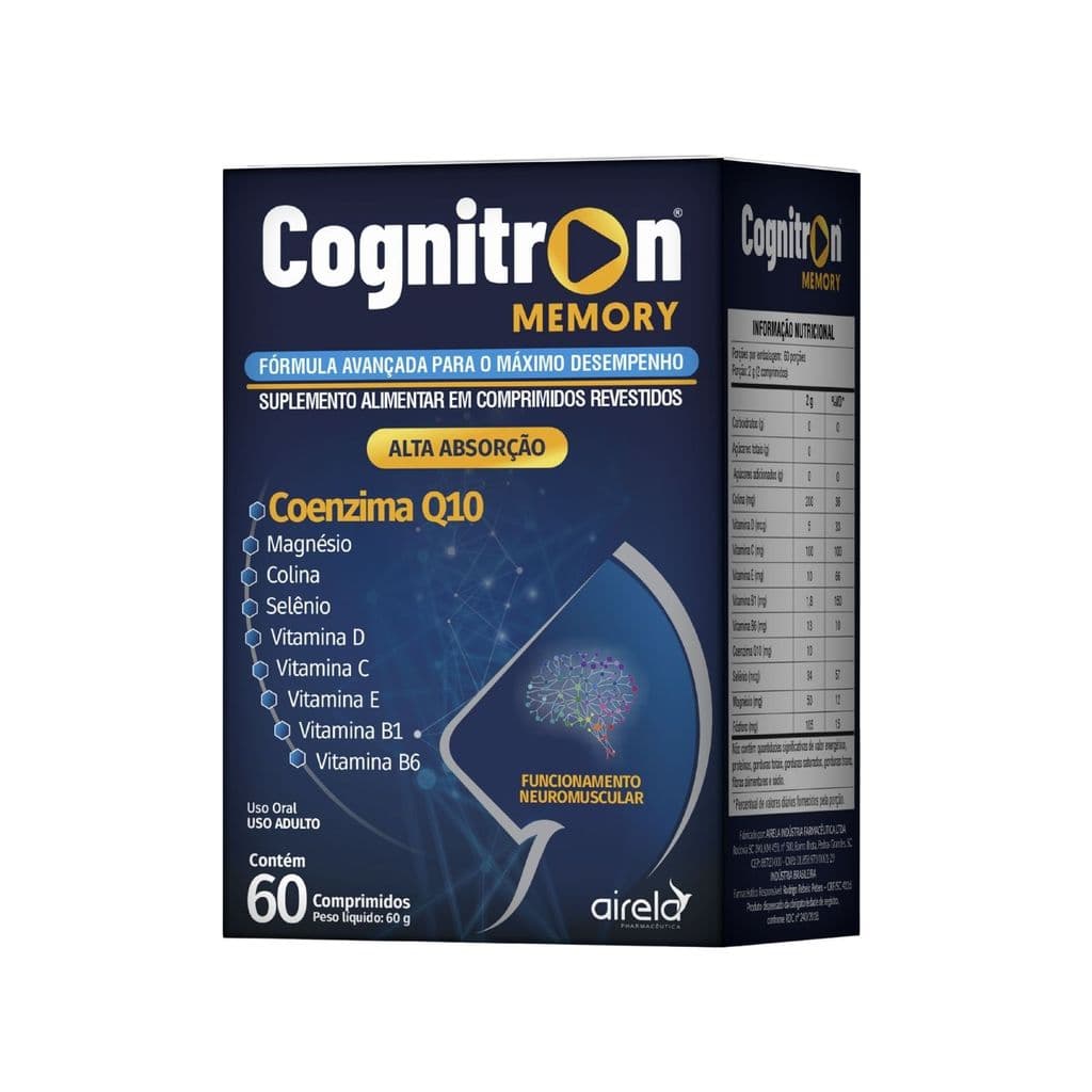 Cognitron Vitaminas Minerais Airela Suplemento Alimentar - 60 Comprimidos