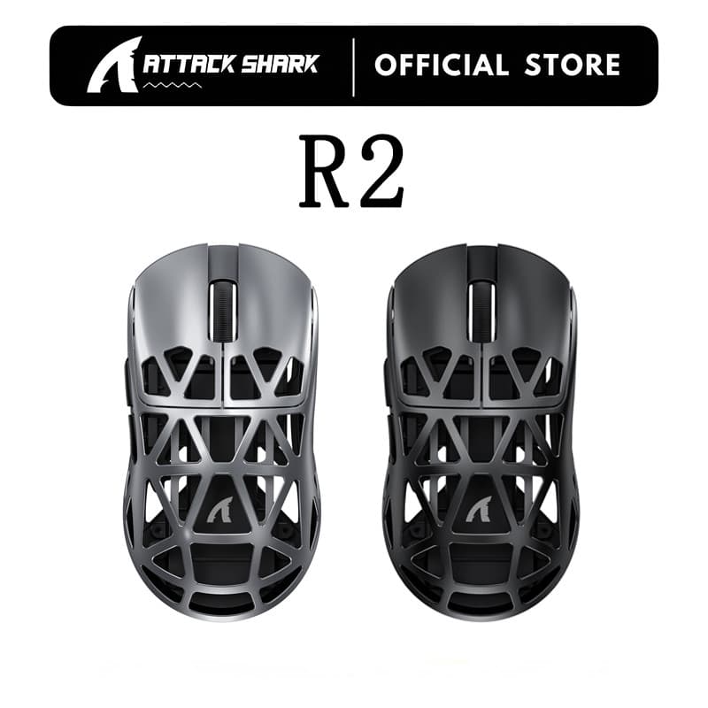 ATTACK SHARK R2 SUPERLIGHT Mouse Para Jogos Sem Fio Liga De Magnésio PixArt PAW 3950 42K DPI 8K Taxa De Pesquisa Bateria