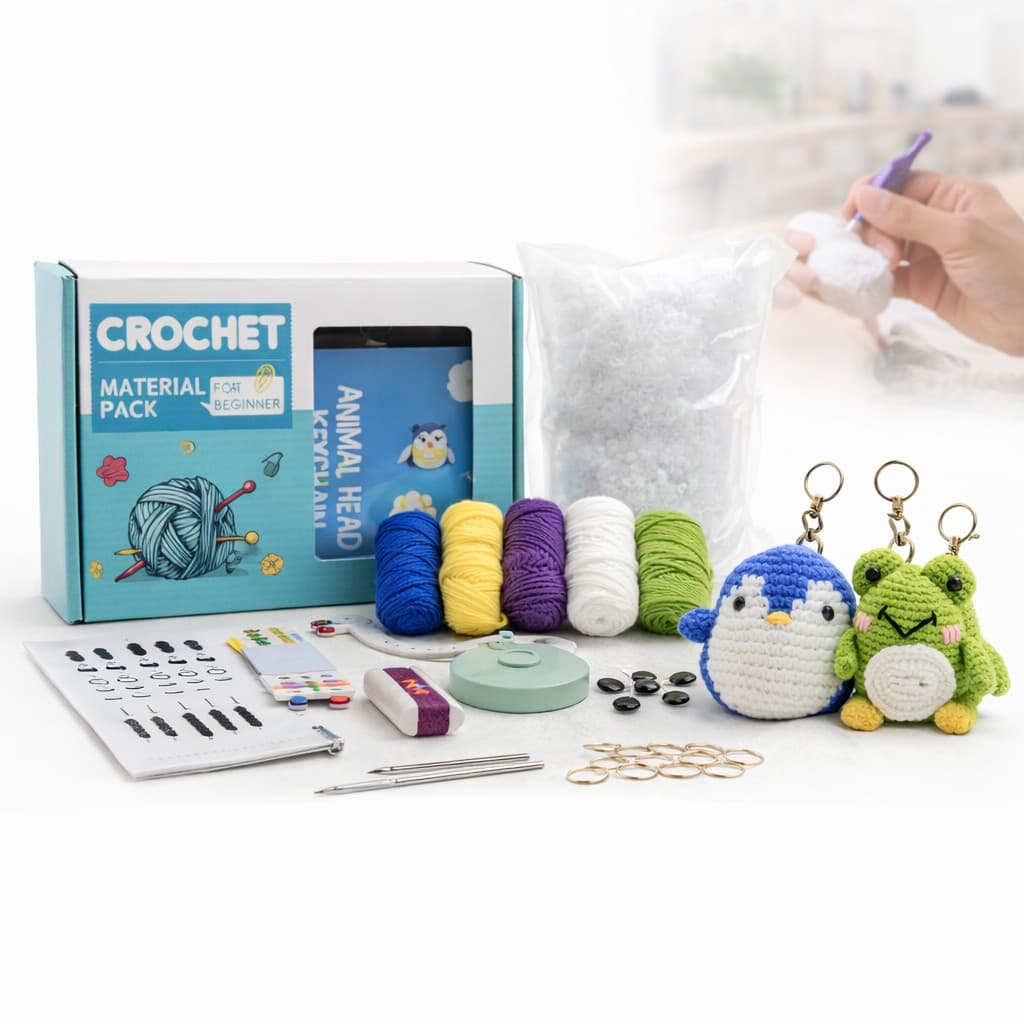 Kit Crochê Iniciante Completo Amigurumi com acessórios Tutorial Passo a Passo Fazer Bichinhos artesanato DIY