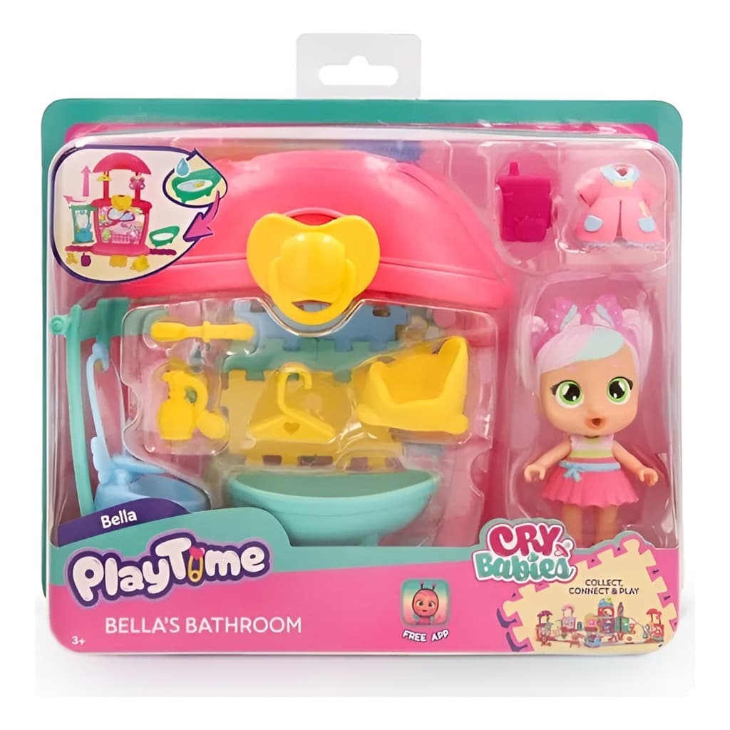 Boneca Cry Babies Playtime Banheiro da Bella Multikids
