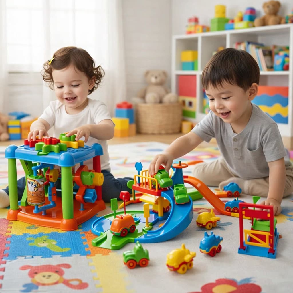 Brinquedos Interativos  Super Pista de Carrinhos Rampa de Corrida  + Brinquedo Bloco Interativo Educativo