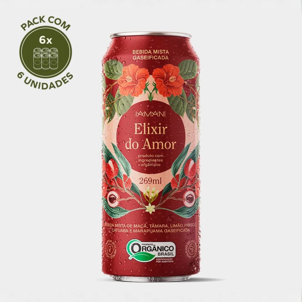 Chá Gelado Orgânico Gaseificado Elixir do Amor Iamani