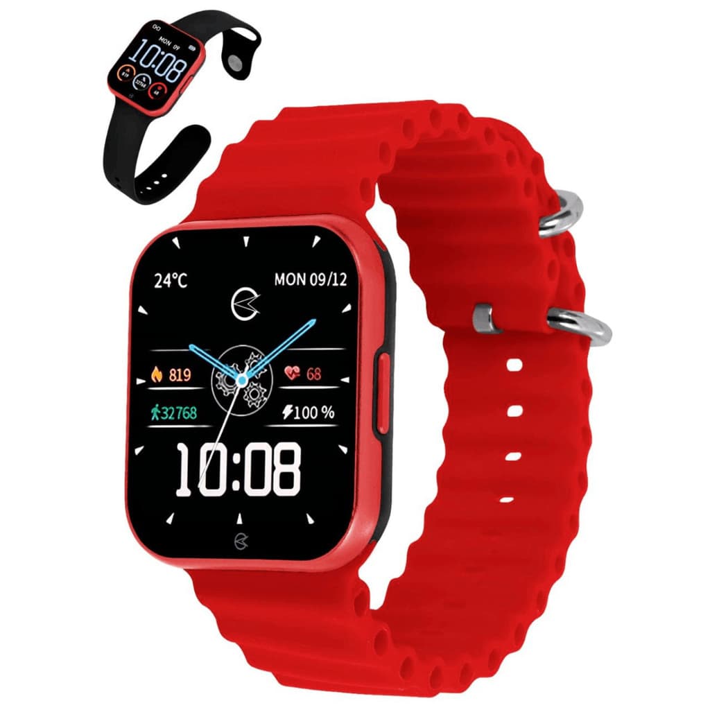 Relogio Champion SmartWatch C066 Preto e Vermelho 2 Pulseiras - Relógio Inteligente
