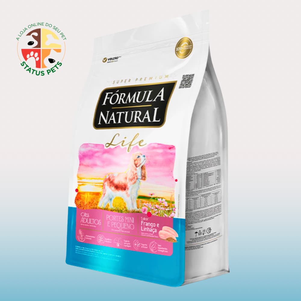 10,1Kg Ração Fórmula Natural Life Cães Adultos Raças Mini/Pequena