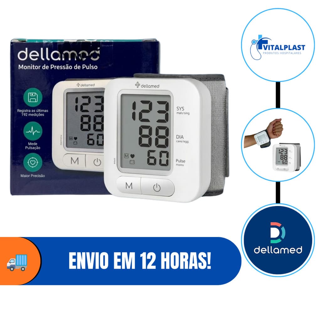 Aparelho de Pressao Digital Automático de Pulso e Arterial Maior Precisão KF-75C Dellamed