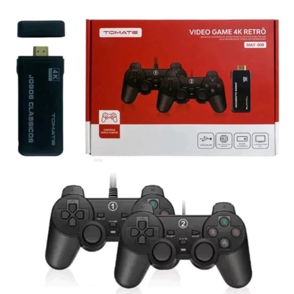 Controle video game 4k retro tomate MAY-008