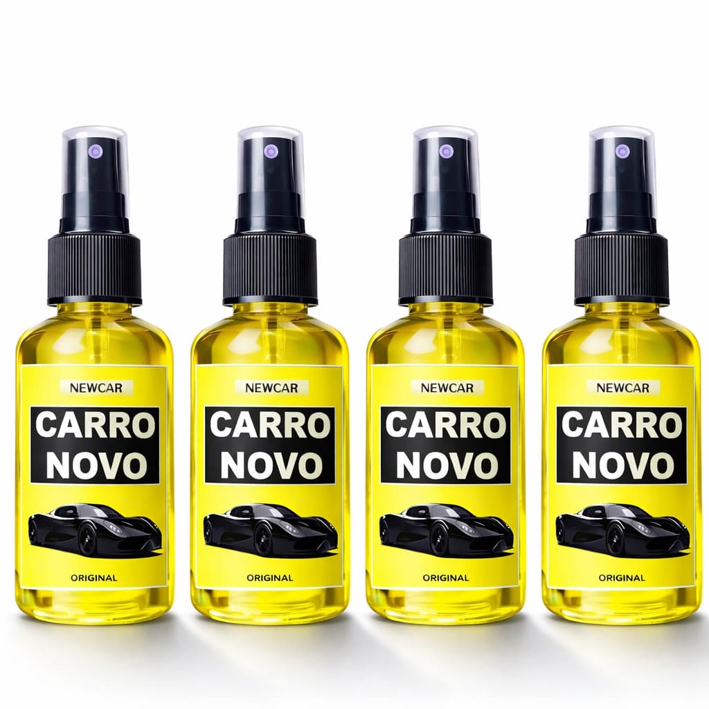 Kit 4 Cheirinho CARRO NOVO Spray Automotivo para Carro Aromatizante Concentrado NEWCAR