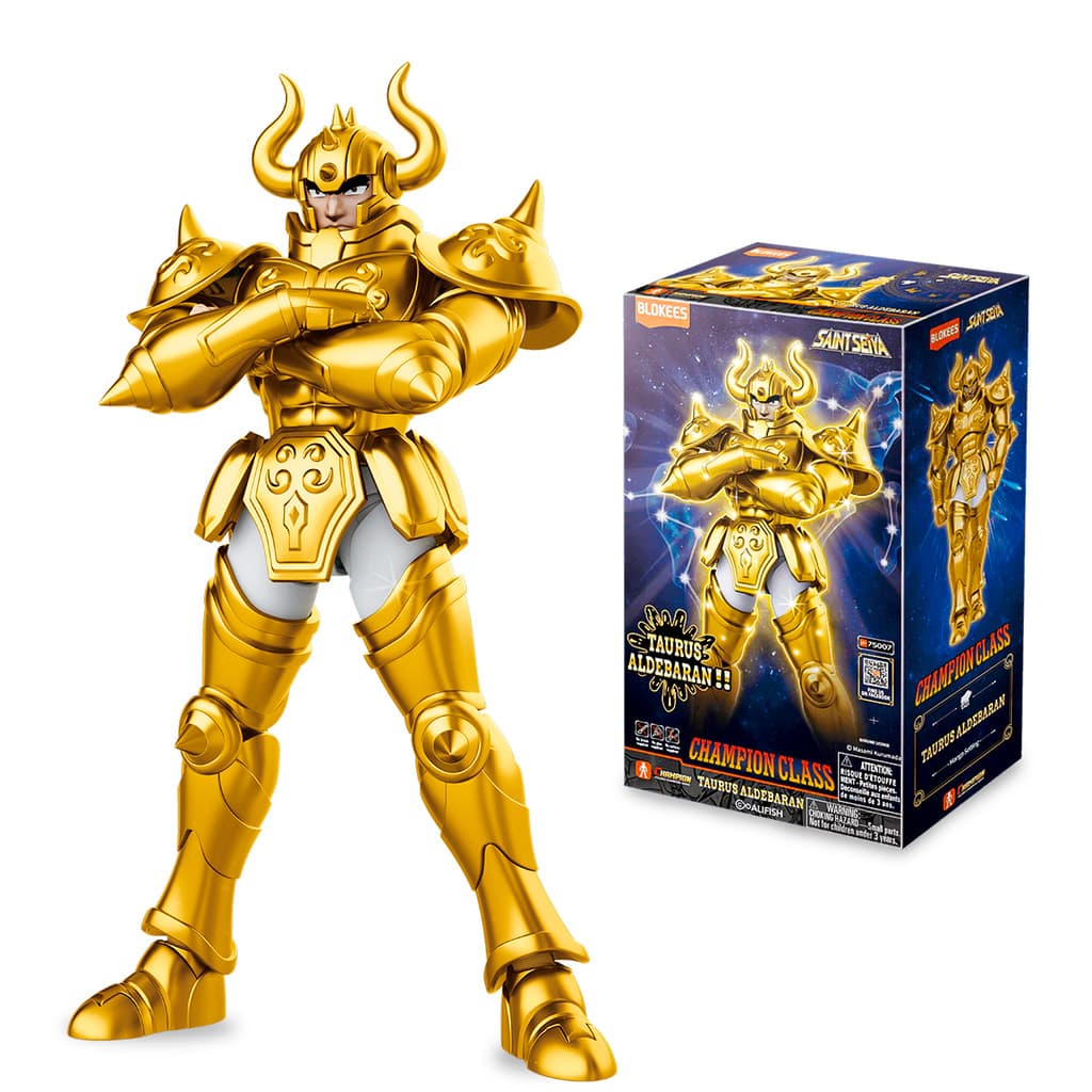 Boneco Articulado Blokees Saint Seiya Champion Class Taurus Aldebaran Colecionável Model Kit 