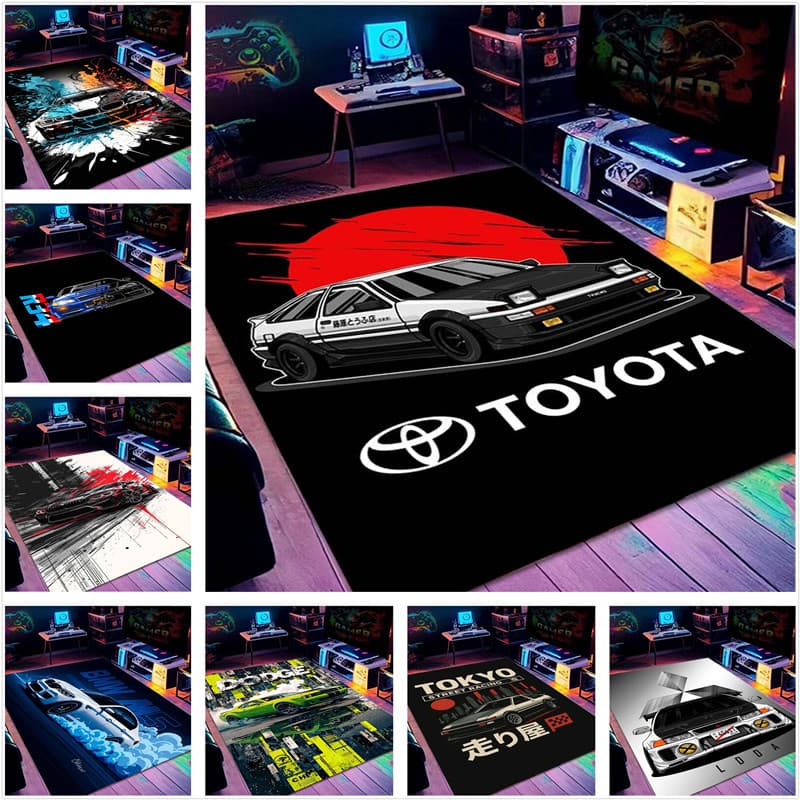 Carro De Corrida Padrão Arte Tapete Quarto Sala Estar Legal F1 Para Cozinha Tapetes Decoração Casa Antiderrapante Presen
