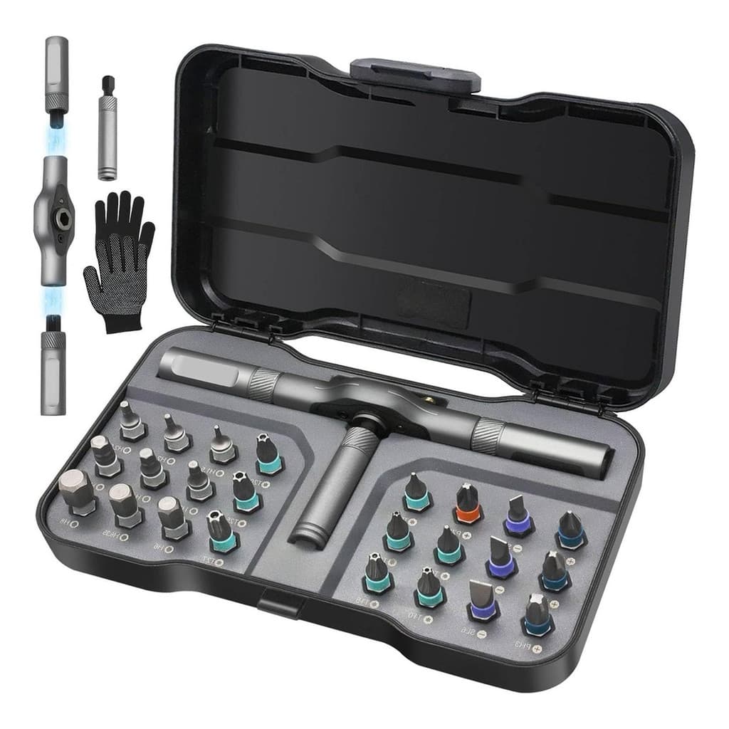 Jogo Chave Catraca 24 Em 1 Magnética Multi Bits – Completo Uso Profissional Alta Qualidade