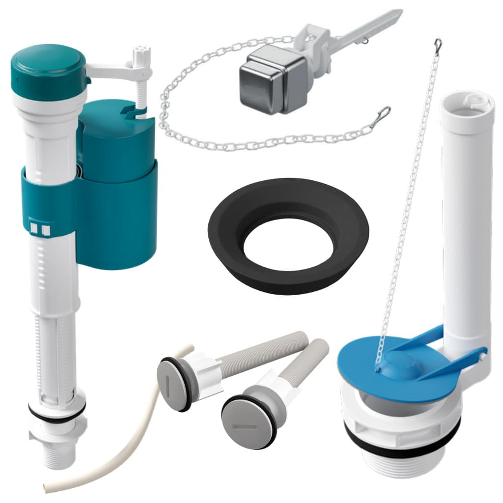 KIT COMPLETO CAIXA ACOPLADA ACIONAMENTO LATERAL UNIVERSAL BOIA EMBUTIDA