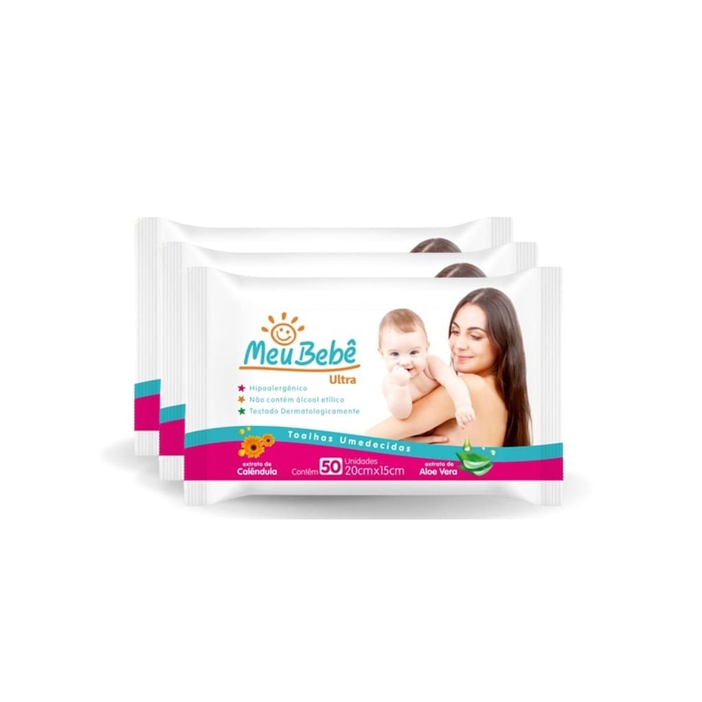 Combo Toalha Umedecida Meu Bebe Ultra 150 Unidades