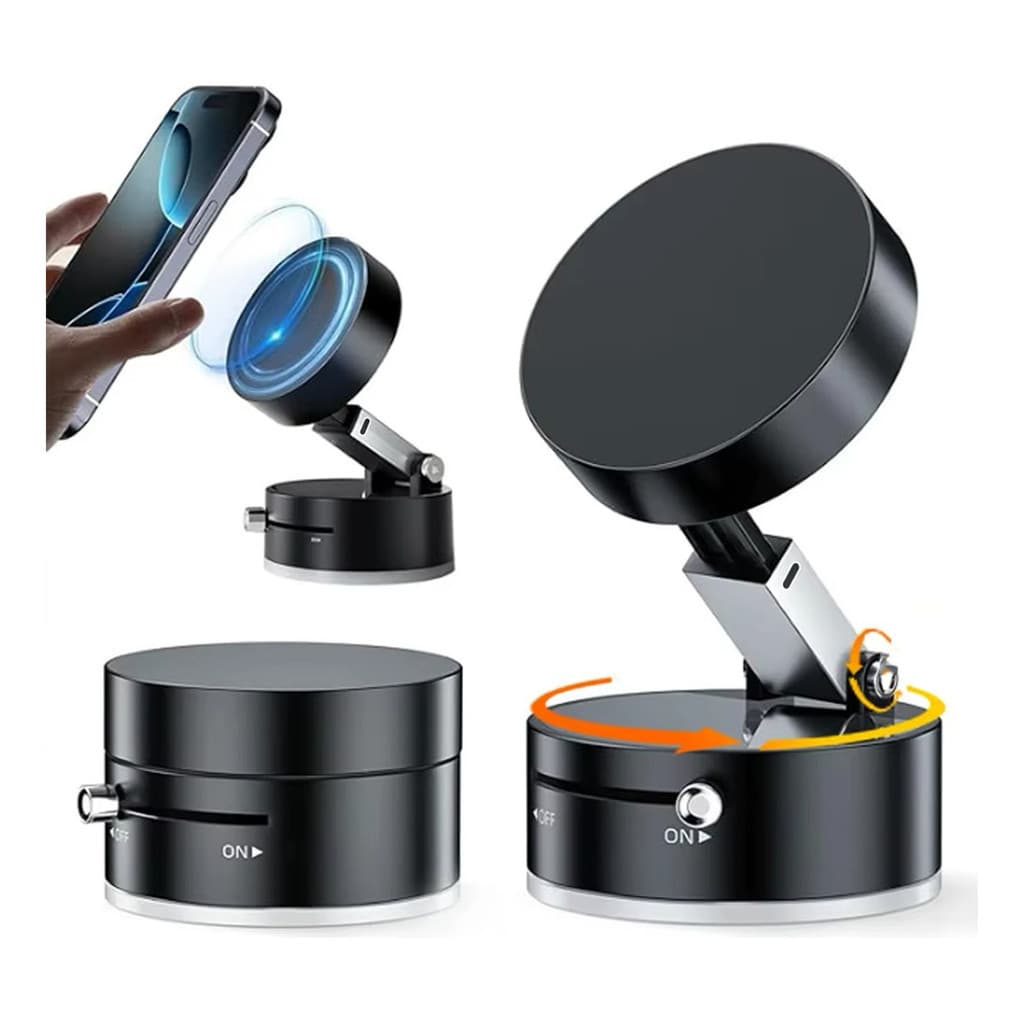 Suporte Celular Magnético 360° Ventosa Forte Painel Carro Portátil Ajustável Fixação Segura
