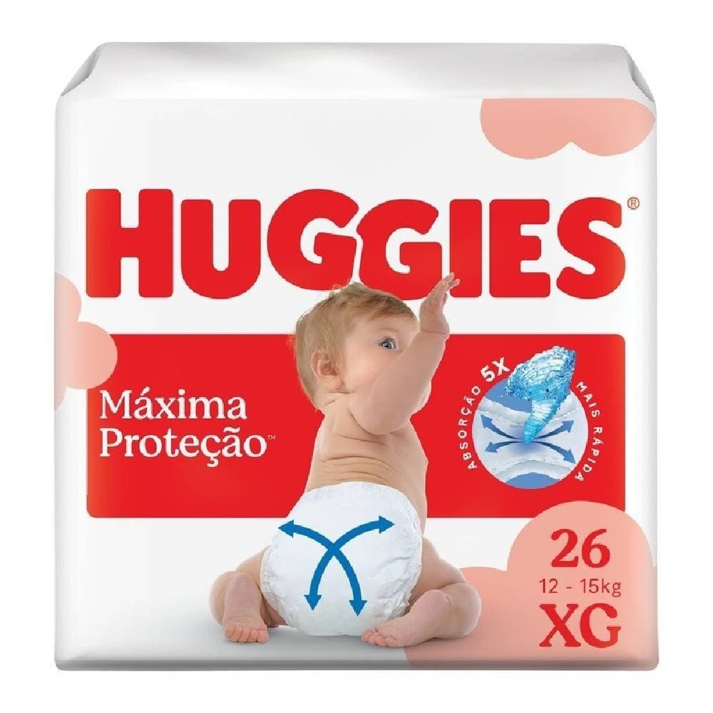 Fralda Huggies Maxima Protecao Mega Xg Com 26 Unidades
